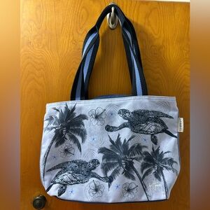 Tropical Sea Turtle Print Tote Bag by Guy Harvey